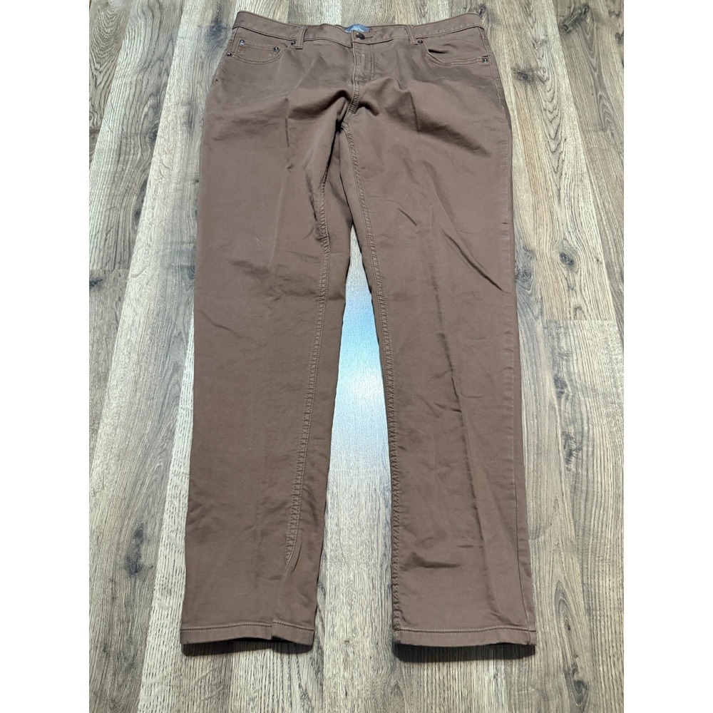 Members Mark Jeans Men's 36x32 Brown Slim Fit Logan 5 Pocket Pants Dark Wash